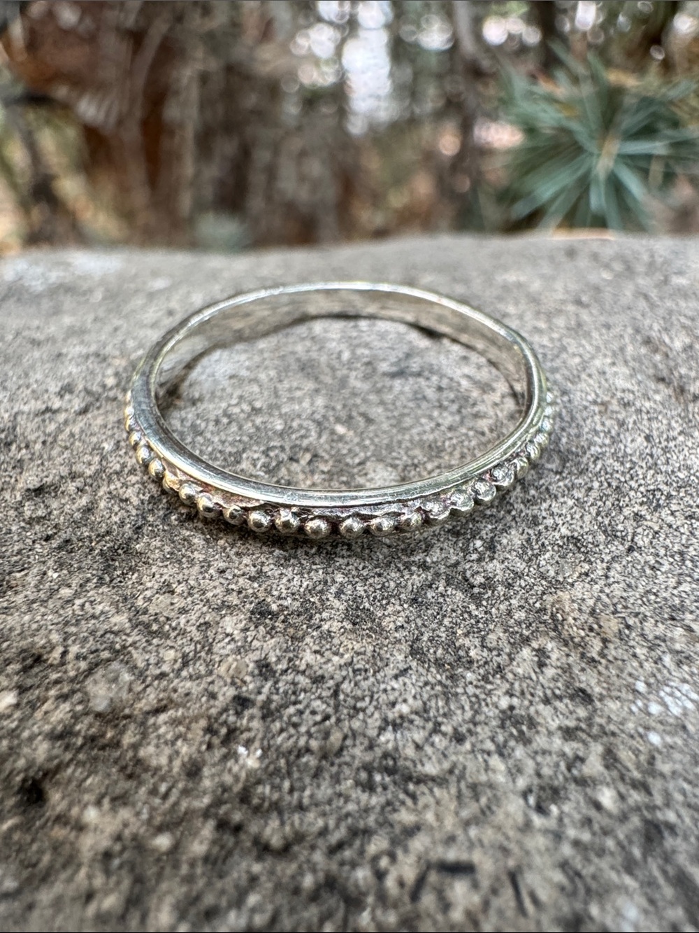 Sundance Silver Beaded Stack ring